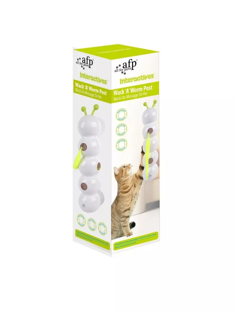 NIB Allforpaws Interactive Cat Toys Wack'A'Worm Post Cat Toy